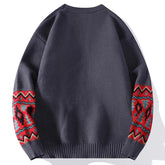 Men's Embroidered Wool Sweater